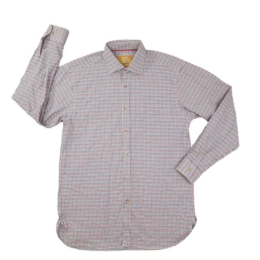 Onward Reserve Thomasville Collection Button Up Shirt Mens Medium Plaid Red Blue